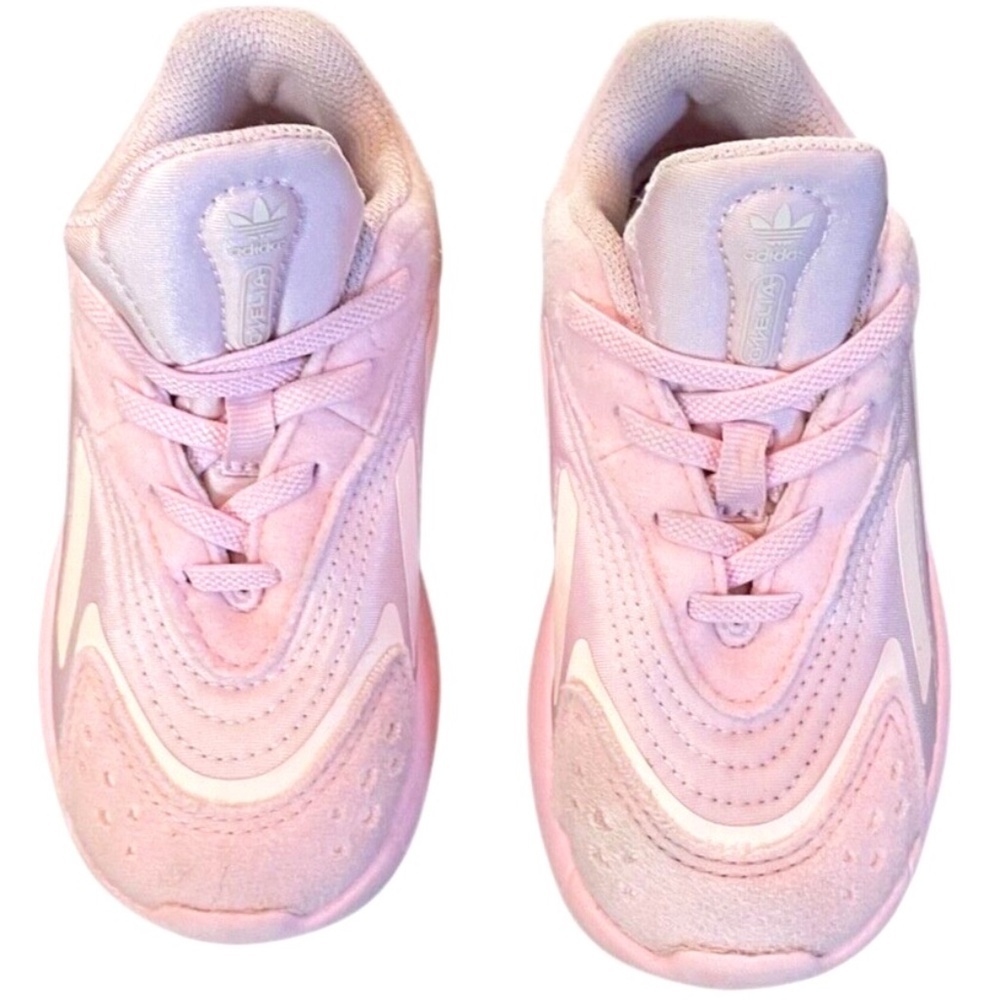 Adidas Ozelia Shoes TODDLER  Sz 9K Pink‎ Mesh Trainers Lace Up Sneakers